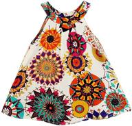 boho button lace sleeveless sunflower floral princess 🌼 dress for toddler girls - trendy toddler girl clothing logo