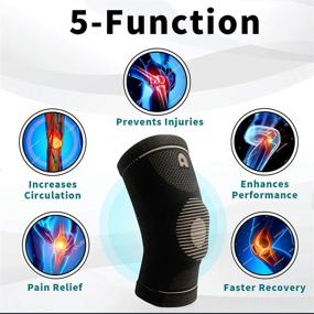 img 2 attached to 🏋️ Premium Copper Knee Support Brace for Men and Women - Breathable Compression Sleeve with Gel Pads for Powerful Knee Protection, Pain Relief, Arthritis, Running, Workout, Meniscus Tear, Sports - Medium Size