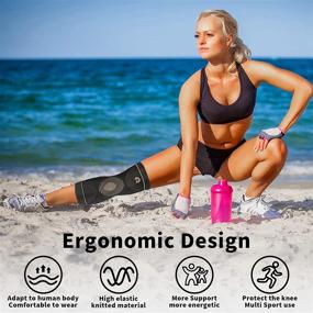 img 3 attached to 🏋️ Premium Copper Knee Support Brace for Men and Women - Breathable Compression Sleeve with Gel Pads for Powerful Knee Protection, Pain Relief, Arthritis, Running, Workout, Meniscus Tear, Sports - Medium Size