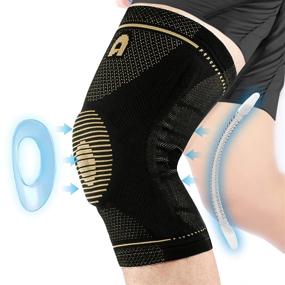 img 4 attached to 🏋️ Premium Copper Knee Support Brace for Men and Women - Breathable Compression Sleeve with Gel Pads for Powerful Knee Protection, Pain Relief, Arthritis, Running, Workout, Meniscus Tear, Sports - Medium Size