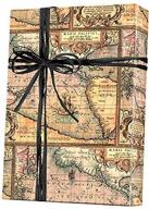 🌍 global traveler's world map gift wrap - 12ft folded with gift tags logo
