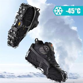 img 1 attached to Ice Cleats: VOROAR Crampons for Hiking Boots and Snow Shoes - Non Slip Climbing Spikes and Traction Cleats with Boot Chains and Microspikes for Men and Women