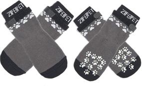 img 4 attached to 🐾 ZIFEIPET Anti Slip Dog Socks: Adjustable Paw Protection for Hardwood Floor Wear - Traction Control with Strap for Small to Large Dogs