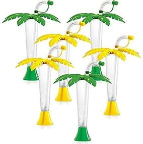 img 1 attached to 🌴 6-Pack of Sweet World Palm Tree Luau Yard Cups - Perfect for Margaritas, Cold Drinks, Frozen Drinks, Kids Parties - 9 oz. (250 ml) - Assorted Palm Colors - Set of 6