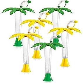 img 2 attached to 🌴 6-Pack of Sweet World Palm Tree Luau Yard Cups - Perfect for Margaritas, Cold Drinks, Frozen Drinks, Kids Parties - 9 oz. (250 ml) - Assorted Palm Colors - Set of 6