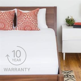 img 1 attached to 🛏️ Full Size WEEKENDER Fitted Jersey Mattress Protector with Silent Waterproof Barrier