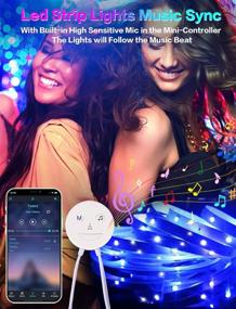 img 3 attached to 🌈 Efficient Control of KESHU Smart LED Strip Lights - 50ft RGB Bluetooth App Controlled LED Lights for Bedroom, Living Room, Kitchen - Music Sync and Color Changing - Home Indoor Lighting Solution