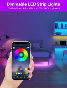 img 1 attached to 🌈 Efficient Control of KESHU Smart LED Strip Lights - 50ft RGB Bluetooth App Controlled LED Lights for Bedroom, Living Room, Kitchen - Music Sync and Color Changing - Home Indoor Lighting Solution