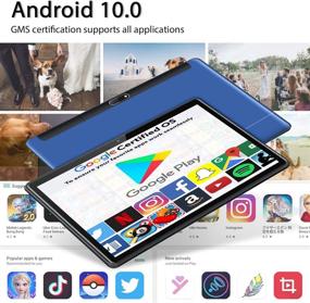 img 3 attached to 📱 5G WiFi Android 10.0 Tablet 10 Inch 2 in 1 with Keyboard, 4GB RAM, 64GB ROM, Quad-Core 1.6GHz Processor, Bluetooth, Type-C, Google Certified Tablet PC – Expandable Storage up to 128GB