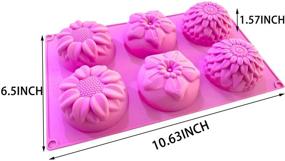 img 2 attached to OBSGUMU 3 Pack Silicone Soap Molds - 6 Cavities Flowers Soap Mold with Different Flower Shapes - Ideal for Soap Making, Handmade Cake Chocolate Biscuit, Pudding - Pink