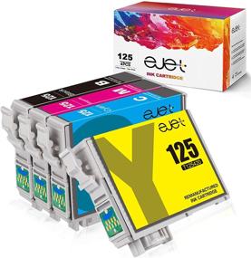 img 4 attached to 🖨️ ejet 125 Remanufactured Ink Cartridge 4 Pack for Epson 125 T125: Black, Cyan, Magenta, Yellow | Compatible with Stylus, Workforce, and NX Series Printers