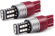 🔴 syneticusa 7443 red flashing strobe blinking led light bulbs: enhancing rear safety with high power brake/tail/stop alerts logo