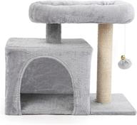 teodty 24 inch cat tree tower for indoor cats - multi-level condo, scratching posts, climbing stand with toy - ideal for medium to small kittens' play and rest logo