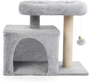 img 4 attached to Teodty 24 Inch Cat Tree Tower for Indoor Cats - Multi-Level Condo, Scratching Posts, Climbing Stand with Toy - Ideal for Medium to Small Kittens' Play and Rest