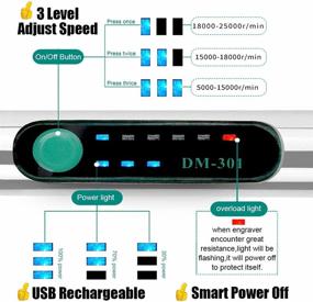 img 2 attached to Portable USB Rechargeable Engraving Machine: 35 Bits, Mini Cordless Rotary Tool for Engraving Jewelry, Glass, Wood, Stone, Metal, Plastic