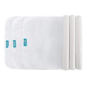 img 4 attached to 👶 3-Pack Flannel Waterproof Changing Pad Liners: Portable & Durable Diaper Pads, White