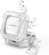 чехол для наушников dexnor samsung galaxy buds 2 / galaxy buds live / galaxy buds pro - прозрачный ударопрочный пк и силиконовый защитный чехол для женщин/мужчин - crystal [led visible] 360 полный корпусный чехол. логотип