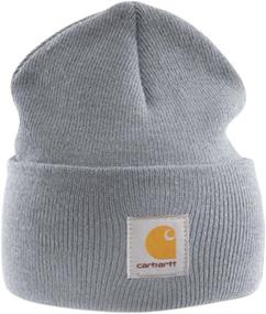 img 1 attached to 🧢 Carhartt Acrylic Watch Cap - Grey Beanie Ski Hat: Top-Quality Winter Headwear