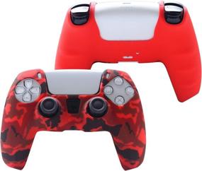 img 3 attached to 🎮 PS5 DualSense Controller Skin - Hikfly Silicone Cover for Playstation 5 Controller Grips, Non-Slip Skin - 2 Skins with 8 Thumb Grip Caps (Blue, Red)