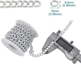 img 2 attached to Silver Plated Twisted Link Aluminum Curb Chains - Ideal for Bracelet, Necklace, and Jewelry Making - Spool Included - 16.4 Feet