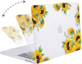 img 1 attached to 🌻 Transparent Sunflower Hard Shell Case for MacBook Pro 13 inch (2016-2021 Release A2338 M1 A2289 A2251 A2159 A1989 A1706 A1708) including Keyboard Cover, Screen Protector, and Storage Bag by MOSISO