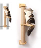 😺 enhance your cat's playtime with the fukumaru cat activity tree: wall-mounted scratching posts, jute scratcher, and pine hammock combo! logo