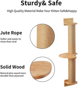 img 1 attached to 😺 Enhance Your Cat's Playtime with the FUKUMARU Cat Activity Tree: Wall-Mounted Scratching Posts, Jute Scratcher, and Pine Hammock Combo!