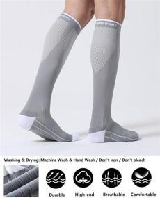 img 2 attached to 🧦 CelerSport Compression Socks (3 Pairs) - 20-30 mmHg Running Support for Men and Women