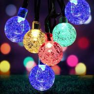 🌞 solar christmas lights outdoor: 50led globe fairy waterproof lights for garden, patio yard, home, christmas, parties, wedding (multi-colored) логотип