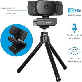 img 3 attached to 📷 Macally 1080P Webcam: Stay Connected Virtually with Wide Angle HD, 30FPS & Omnidirectional Mic - Perfect for Streaming, Meetings, PC, and Mac