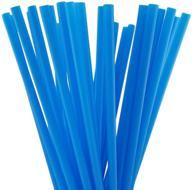 🥤 250 blue colored extra long drinking straws - 10 inch length x 0.28 inch diameter logo