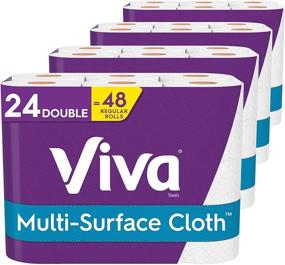 img 4 attached to 🧻 Viva Multi-Surface Cloth Paper Towels - Choose-A-Sheet - 24 double rolls (equals 48 regular rolls, 110 sheets per roll)