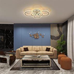 img 1 attached to 💡 Garwarm LED Ceiling Lamp 76W: Dimmable 6 Rings Chandelier for Modern Living Room Bedroom,Chrome
