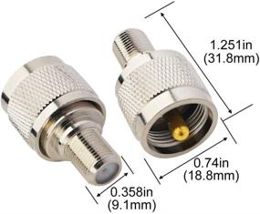 img 1 attached to BOOBRIE Переходник PL259 UHF на тип F - коаксиальный RF-коннектор для телевизионной антенны и беспроводных устройств (набор из 2-х).