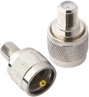 boobrie pl259 uhf to f type adapter - rf coaxial connector for tv antenna & wireless devices (pack of 2) logo