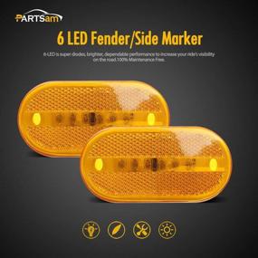 img 3 attached to 🚛 Улучшите безопасность с помощью комплекта Partsam 2Pcs Amber 4 Inch LED боковых маркерных и аварийных световых ламп для трейлеров - 6 диодов, отражающий объектив, поверхностный монтаж - подходит для грузовиков, автодомов и кемперов.