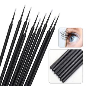 img 2 attached to 💆 400 PCS Disposable Micro Swab Brush Individual Lash Removing Tools - Durable Ultrafine Eyelash Extension Brushes for Makeup and Personal Care