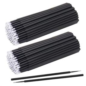 img 1 attached to 💆 400 PCS Disposable Micro Swab Brush Individual Lash Removing Tools - Durable Ultrafine Eyelash Extension Brushes for Makeup and Personal Care