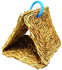 img 1 attached to 🐦 Handcrafted Seagrass Tent Hut Bird Toy for Parrot Cages - Ideal for African Grey, Amazon, Conure. Premium Quality Made in the USA.