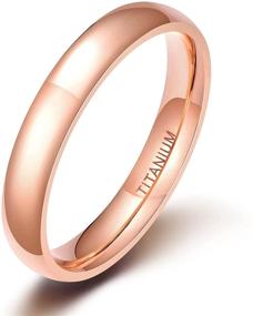img 4 attached to TIGRADE Titanium Rose Gold Wedding Band - High Polished, Comfort Fit, Size 3-13.5