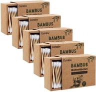 1000 bamboo cotton swabs - coralov eco-friendly bamboo ear swabs, wooden ear sticks, natural cotton buds, biodegradable cotton ear buds logo