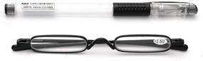 img 1 attached to 👓 VISENG Slim Mini Metal Reading Glasses: Compact, Lightweight Portable Readers +2.5 with Case