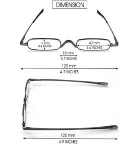 img 3 attached to 👓 VISENG Slim Mini Metal Reading Glasses: Compact, Lightweight Portable Readers +2.5 with Case