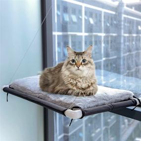 img 4 attached to INVENHO Cat Window Perch: Sturdy Screw Suction Cups & Free Fleece Blanket, Large Cat Hammock Seat for Safe Indoor Resting up to 50lb - 2021 Latest