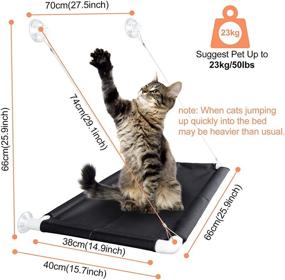 img 2 attached to INVENHO Cat Window Perch: Sturdy Screw Suction Cups & Free Fleece Blanket, Large Cat Hammock Seat for Safe Indoor Resting up to 50lb - 2021 Latest