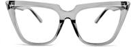 👓 feisedy chic cateye large frame blue light blocking glasses for women with clear lenses - b2619 logo