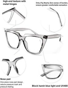 img 2 attached to 👓 Очки FEISEDY CHIC Cateye с большой рамкой и защитой от синего света для женщин с прозрачными линзами - B2619