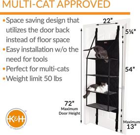 img 3 attached to 🐱 K&amp;H PET PRODUCTS Hangin’ Cat Tree - 4-Story Gray: Dimensions 12 X 22 X 65 Inches