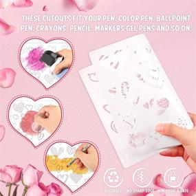 img 1 attached to 🎄 Christmas Stencil Template Set: Heart Painting Stencils for DIY Art, Wedding Cards, Scrapbooking - 3 Reusable Templates