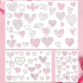 img 4 attached to 🎄 Christmas Stencil Template Set: Heart Painting Stencils for DIY Art, Wedding Cards, Scrapbooking - 3 Reusable Templates